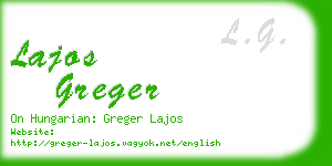 lajos greger business card